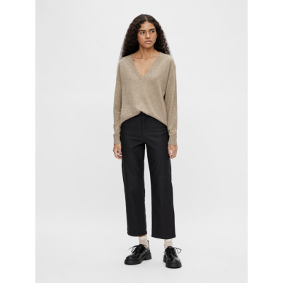OBJTHESS L/S V-NECK KNIT PULLOVER NOOS