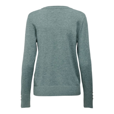 JDYMALOU L/S O-NECK BUTTON PUL