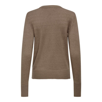 JDYMALOU L/S O-NECK BUTTON PUL