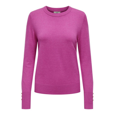 JDYMALOU L/S O-NECK BUTTON PUL