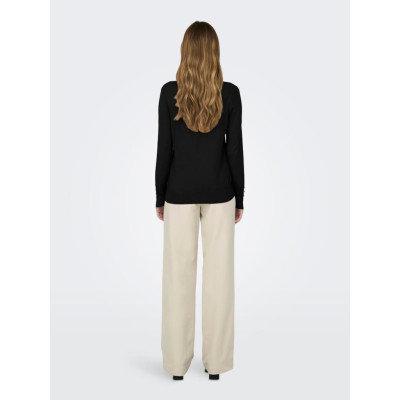 JDYMALOU L/S O-NECK BUTTON PUL