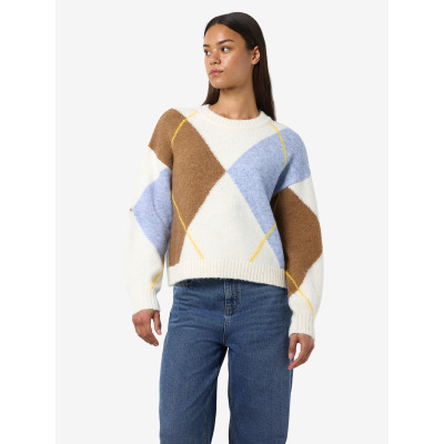 NMARMIE L/S O-NECK ARGYLE KNIT FWD