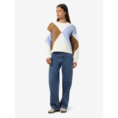 NMARMIE L/S O-NECK ARGYLE KNIT FWD