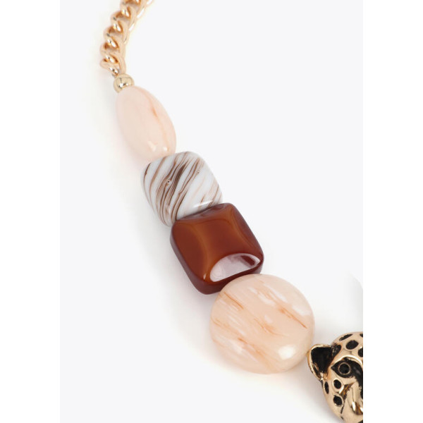 Collar corto cadena con detalles multicolor