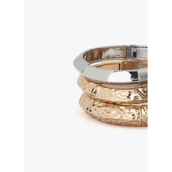 Set pulseras elásticas textura bicolor 