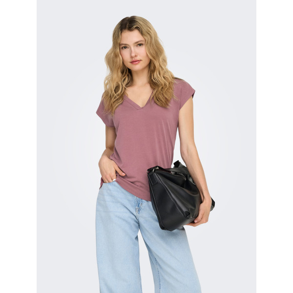 ONLFREE S/S MODAL V-NECK TOP J