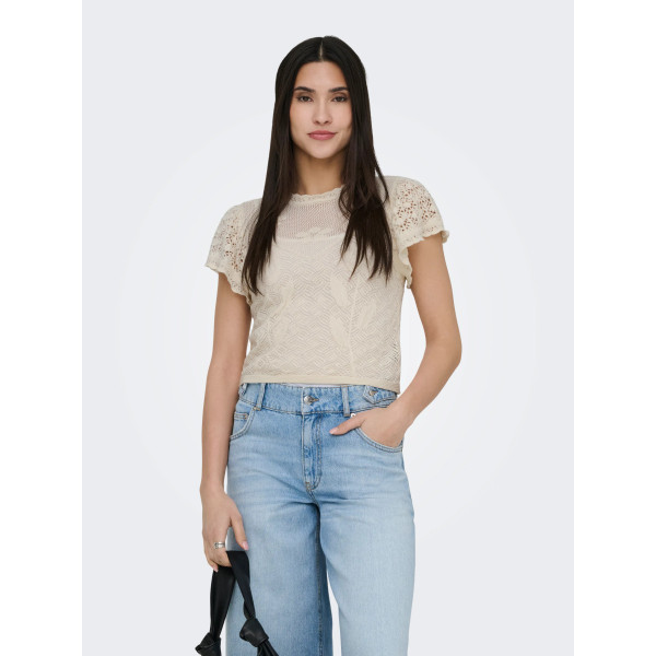 ONLESTRALLA S/S SHORT STRUCTOP KNT NOOS